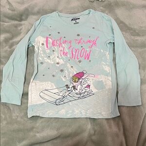 The Children's Place Light Blue Long Sleeve Tee with Winter Graphic